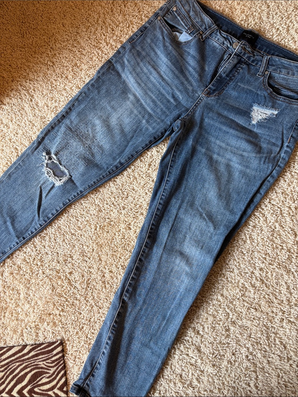 Celebrity Pink Women’s Distressed Blue Skinny Jeans